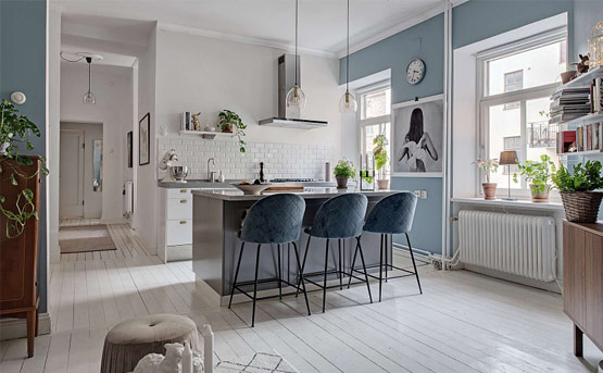 Thiết kế nội thất căn hộ phong cách Bắc Âu xanh mát